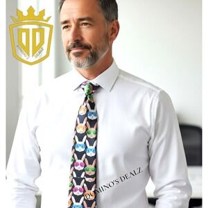 This Wear Novelty Rabbit Glasses Tie Fun Optician Theme Conversation Menswear